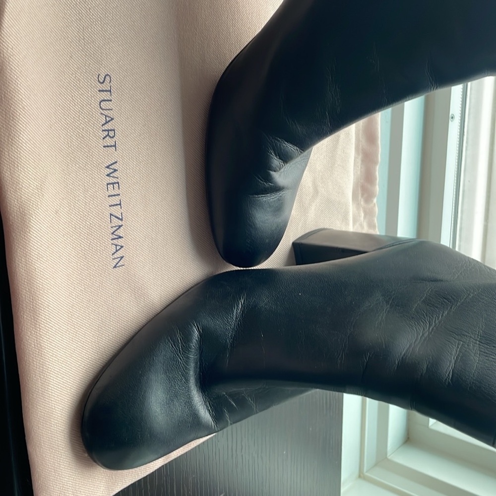 Stuart Weitzman, Block Heeled Booties, 9n, Black - image 8